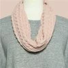 DLUX Scarves DLUX - Luca Cable Knit Loop Scarf Pink -Hair Brushes & Grooming shop 593826 Large