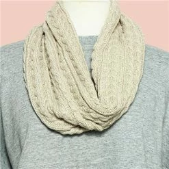DLUX Scarves DLUX - Luca Cable Knit Loop Scarf Natural