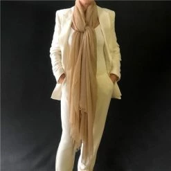 Cashmere Luxe - Cloud Cashmere Handloom Wrap Natural