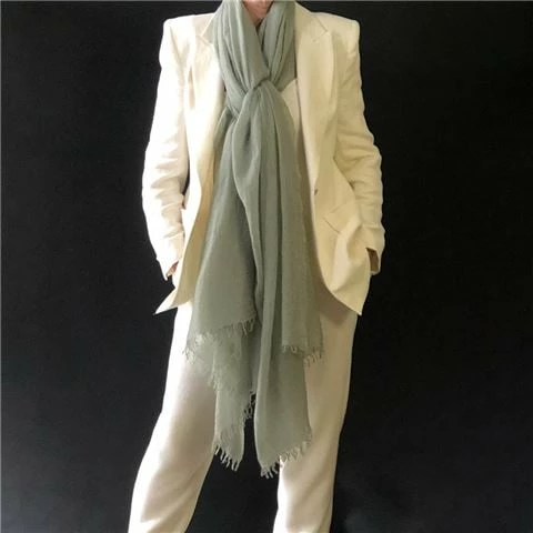 Cashmere Luxe - Cloud Cashmere Handloom Wrap Celadon 3 Cashmere Luxe - Cloud Cashmere Handloom Wrap Celadon