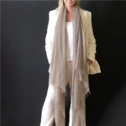 Cashmere Luxe - Cloud Cashmere Handloom Wrap Taupe