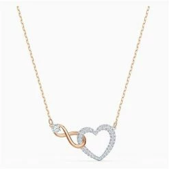 Swarovski Jewellery Swarovski - Infinity Necklace Heart Crystal Rose Gold