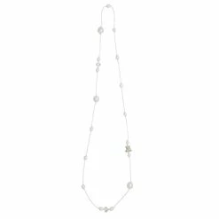 Bowerhaus - Diamonds & Pearls Love Knot Necklace Silver