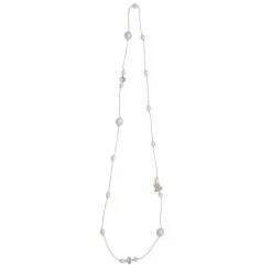 Bowerhaus - Diamonds & Pearls Love Knot Necklace Gold