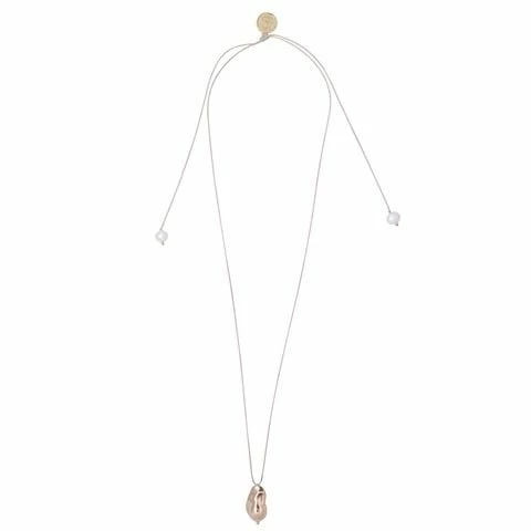 Bowerhaus - Dancing Tan Love Knot Necklace Pearl 3 Bowerhaus - Dancing Tan Love Knot Necklace Pearl