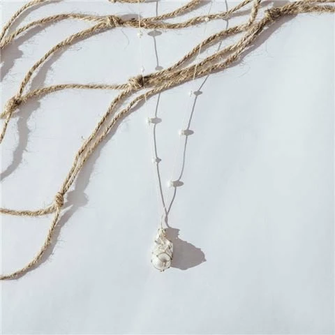 Bowerhaus - Castaway Baroque Pendant Necklace Large Tan 3 Bowerhaus - Castaway Baroque Pendant Necklace Large Tan